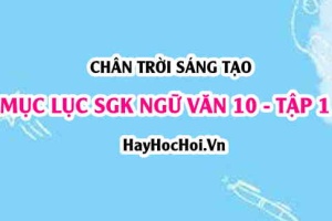 Mục lục SGK Ngữ Văn 10 Chân trời sáng tạo Tập 1